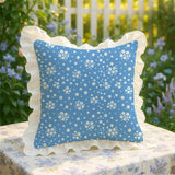 Korean Romantic Pillow Girl's Heart Washed Cotton Ruffled Cushion Cover Core Car Sofa Carto Rabbit Floral Pillow 45cmx45cm