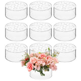 Ikeehome  12 Hole Circular Acrylic Vase, 2.55 Inches High With Holes, Perfect For Decorating Wedding Tables, Family Birthdays, And Parties