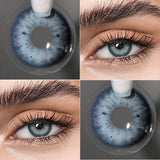Yearly Disposable Colored Contact Lenses 2Pcs Natural Small Pupil Eye-Enlarged Color Contacts with Degree