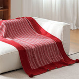 Luxury Cozy Warm Throw Blanket For Sofa & Bed Double-Sided Short Plush Knitted Blanket Autumn Winter Decorative Christmas Gift