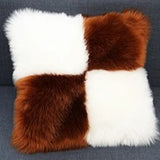 Includes Pillow Insert Living Room Sofa Pillow Cushion Color-blocked Plush Cushion Cover Machine-washable Sofa Pillow Home Decor