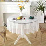 New Style White Lace Round Tablecover Home Minimalist Dining desk Tablecloth Round Dessert Hollowed Out Sheer Table Cloth