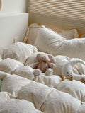 Romantic Continuation Gentle Milk White Carved Milk Velvet Lace Four Piece Set 8m Thi Warmth Fce French Sle Bedding