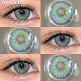 1 Pair New Color Contact Lenses for Eye Beautiful Pupil Fashion Blue Soft Lenses Gray Natural Contacts Yearly Cosmetics