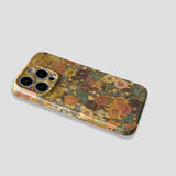 Ins Literary and Retro Flowers Case for IPhone 16 15 14 13 Pro Max 12 11 Pro Plus XR Shockproof Protective Slim Hard Film Cover