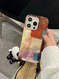 All-Inclusive Double-Layer Colorful Square Puzzle Mobile Phone Case Suitable for Apple for Iphone16Promax Case/For Iphone15Promax Case/14Pro Case/13 Iphonecase/Fashionable Women's Mobile Phone Case/Simple Mobile Phone Case