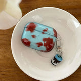 Cartoon Cute Amber Blue Clear Soft Earphone Case For AirPods 4nd Air Pods 3 Pro 2 With Keychain Fall Prevention Protective Cover