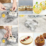 10PCS Fan-Shaped Pastry Rings Stainless Steel perforate non-stick Cake Mousse Tart Ring profession French Pastry Baking Tools