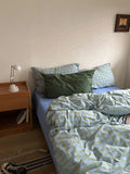 Artistic Sle Retro Plaid 00% Cotton Bedding Set Duvet Cover Pure Cotton Bed eet Bed Canopy Tee Piece Set Quilt Cover