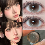 1Pair Lenses With Myopia Colored Contact Lenses For Big Eyes Green Blue Cosplay Pupil Degree Halloween Make Up