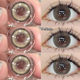 VisualClick Colored Contact Lens Nature Brown 2Pcs/Pair Year New Lenses with Myopia Degree Grade 0.00- 8.00 Soft Lens