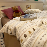 Cartoon  Pure Cotton Breathable Double Layer Muslin Bedding Set Quilt Cover eet Bedding Accories Four Piec...