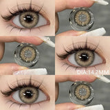 Myopia Lenses 1pair Color Contact Lenses for Eyes Brown Prescription Lens Cosmetic Black Lense Yearly Gray Contact Lens