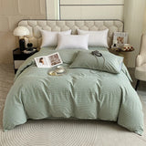 Japanese 100% Cotton Brushed Single Duvet Cover Striped Plaid Quilt Cover for Dorm Home Skin-Friendly Bedding for All Seasons