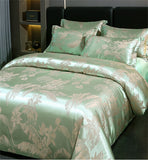 Luxury Satin Jacquard Duvet Cover Set Nordic Double Bed Quilt Cover Bedding Set Adlut Pillowcases Sheet Queen King Home Textiles