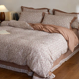Japanese ditsy floral Cotton Bedding Sets Duvet Cover Sheet Pillowcase 4pc Underwear Bed Linens