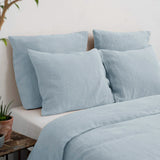 Pure Linen Bedding Set, Washed Bed Linens, Organic Flax Duvet Cover Pillowcases Fitted Sheet, Quilt Cover With Zipper Closure