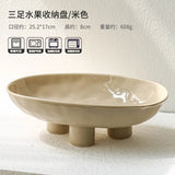 Modern Creative Hand Crafted Ceramic Three Legged High Legged Fruit Tray for Home, Living Room, Tabletop, Fruit Tray, Candy Tray