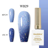16 Colors of Thermochromic Gel Nail Polish - Trendy Autumn/Winter Thermochromic Gel Nail Polish with LED Gloss and Shine for a S