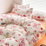 Ins Simple Flower Bed LinenTwin Full Queen King Size Bed Sheets Set  Adults Kids Floral Bed Comforter Sets Bed Duvets Kawaii