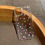 Colorful Star Clear Soft Phone Case For iPhone 14 13 11 12 15 16 Pro Max SE2 7 8 Plus XR X XS Max Anti-Fall Protection Cover