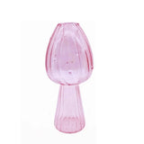 Mushroom Shaped Flower Vase Transparent Glass Vase Plant Hydroponic Aromatherapy Bottle Desktop Decoration Ornament