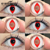 EYESHARE 1Pair Cosplay White Lenses Halloween Color Contact Lenses Red Eye Makeup Lenses Crazy Contact Lenses Black Eyes Lens