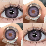 1pair Colorcon Contact Lenses for Eyes High Quality Soft Natural Contact Lenses Gray Beautiful Pupil Lens Blue Eye Lens