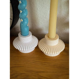 Pleated Gypsum Candle Holder Handmade Taper Candle Stand Modern Minimalist Home Decor Altar Wedding Holiday Table Centerpiece
