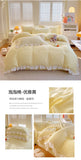 Princess Style Bedding Set Soft Bedroom Decor Comforter Duvet Cover Set Pillowcase Bed Sheet Ruffled Quilt Cover Four Pieces Set