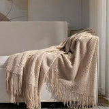 2025 new room tassel towel blanket sofa towel bedside blanket bedside flag hotel blanket