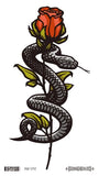 Rocooart Big Size Black Snake Temporary Tattoo Stickers For Women Men Body Waist Waterproof Fake Tatto 3D Cobra Snake Tattoos