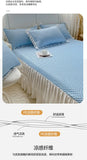 2/3pcs Summer Cooling Princess Bed Skirt Set Class A Mattress Cover Single Soft Mat Room Decor Bedspread Ice Silk Bean Cool Mat