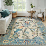 Floral Print Living Room Carpet Retro Light Luxury Large Area Bedroom Plush Rugs Home Decoration Coffee Table Floor Mat Tapis 러그
