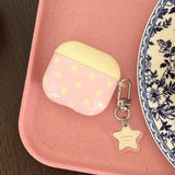 Lovely Pink Earphone Case For Apple AirPods Pro 2 Soft Cover Cute Yellow Star Pattern Silicone Protector For AirPods 1 2 3 4