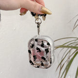 Korea Lovely Cartoon Black Cat INS Pendant Soft Silicone Earphone Case For Apple AirPods 1 2 3 4 Pro 2 3nd TPU Protective Cover