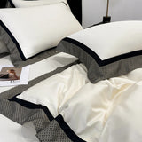 4Pcs Premium 1000TC Egyptian Cotton Simple Solid Color Bedding Set Duvet Cover Bed Sheet/Fitted Sheet Pillowcases Home Textiles