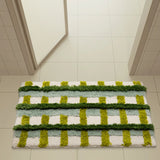 Tufting Checks Bathmat Chic Bathroom Rug Soft Fluffy Geometric Mat Carpet Floor Anti Slip Pad Aesthetic Home Room Green Decor