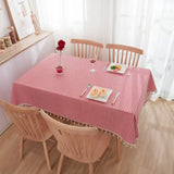 Pastoral Red and White Plaid Tablecloth Linen Cotton square Coffee Table Cloth Rectangular picnic tablecloth Tableware for Home