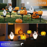 1pc Halloween Decorative Stake Lights Rice Ghost & Pumpkin Outdoor Garden Pathway Light For Home Garden Yard Patio Passage Decor
