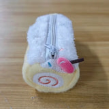 Cute Kawaii Swiss Roll Cake Plush Desktop Large Capacity Storage Pencil Case Zipper Pouch Cosmetic Bag Girl Student Gift lovely