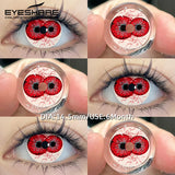 EYESHARE 1Pair Cosplay White Lenses Halloween Color Contact Lenses Red Eye Makeup Lenses Crazy Contact Lenses Black Eyes Lens