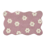Tufting Flower Bathmat Fluffy Floral Rug Flocking Bathroom Tub Side Mat Door Carpet Floor Anti Slip Doormat Home Room Decor