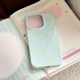 Korean Retro Full Screen Polka Dots Soft Phone Case for iPhone 17 16 15 14 13 12 Pro Max Candy Color Shockproof Protective Cover