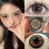 1Pair Myopia Lenses Colored Pupils for Eyes Natural Brown Cosmetics Contacts Green Eye Lenses Gray Blue Lenses Yearly