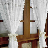 1 Panel French Lace Flower White Gauze Curtain For The Living Room Princess Room, Coffee Curtains For The Kitchen, Home Curtains
