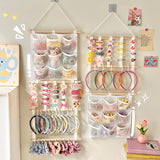 Multilayer Hair Accessories Wall Mounted Storage Bag Organizer Large Capacity Hairpins Rings Hoops Partition Door Hanging Bag