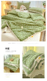 French Style Double-Layer Yarn Bean Quilt Spring and Autumn Warmth Quilt Adult Double Four Seasons Comforter Quilt Lace Ruffles