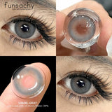 Color Contact Lenses for Eyes 1 Pair Gray Fashion Cosmetic Lenses Green Pupils Gray Natural Eye Contacts Women Eye Lens