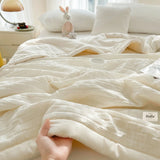 Simple Waffle Blanket Home Summer Quilt Cooling Blanket Nap Air Conditioner Student Dormi Single Double Green Pink Throw Blanket